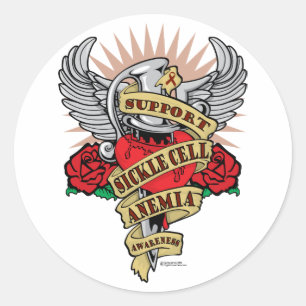Sickle Cell Anemia Dagger Ronde Sticker