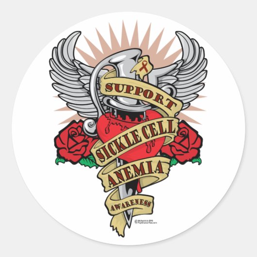 Sickle Cell Anemia Dagger Ronde Sticker (Voorkant)