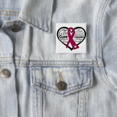 Sickle Cell Anemia Heart Ribbon Collage Vierkante Button 5,1 Cm (In situ)