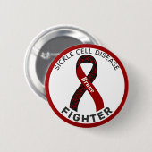 Sickle Cell Disease Fighter Ribbon White Button (Voorkant /achterkant)