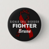 Sickle Cell Disease Ribbon Black Button (Voorkant)
