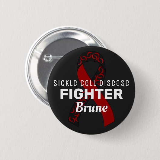 Sickle Cell Disease Ribbon Black Button (Voorkant /achterkant)