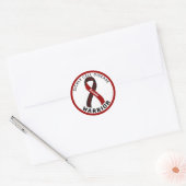 Sickle Cell Disease Warrior Ribbon White Ronde Sticker (Envelop)