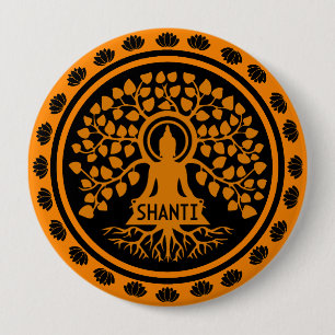 Siddhartha Gautama, Boeddhistische kunst Ronde Button 4,0 Cm