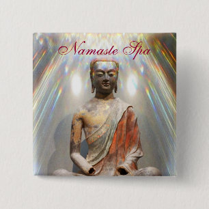 Siddhartha Gautama Statue Vierkante Button 5,1 Cm