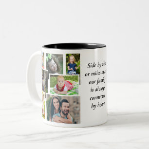 Side by Side Miles Apart Family Photo Cafe Mug