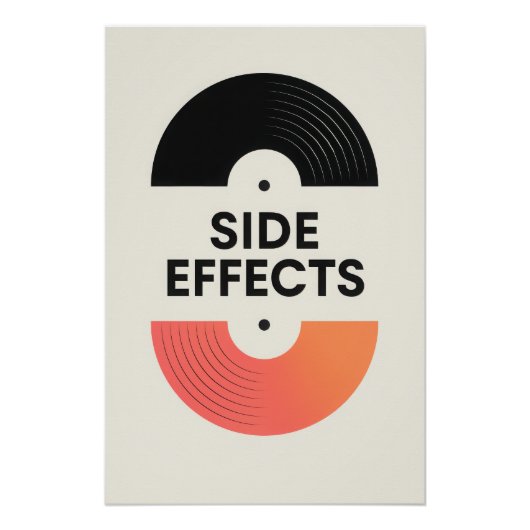 🎧 Side Effects - Minimalistisch Vinylbeeld Perfect Poster (Voorkant)
