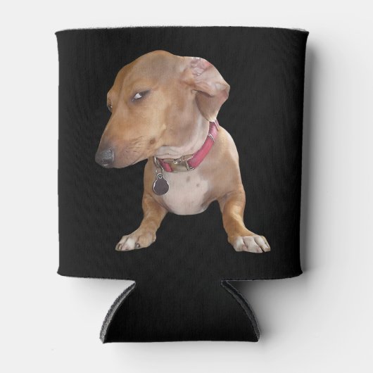 Side Eye Dog Meme Dubbelzijdig Zwart Blikjeskoeler (Voorkant)