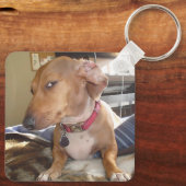 Side Eye Dog Meme Dubbelzijdige Sleutelhanger (Achterkant)