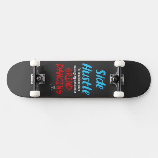 Side Hustle vs. Grind Dansend Neon Blue Text Skateboard (Horizontaal)