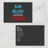 Side Hustle vs. Twerk Neon Blue Text Visitekaartje (Voorkant / Achterkant)