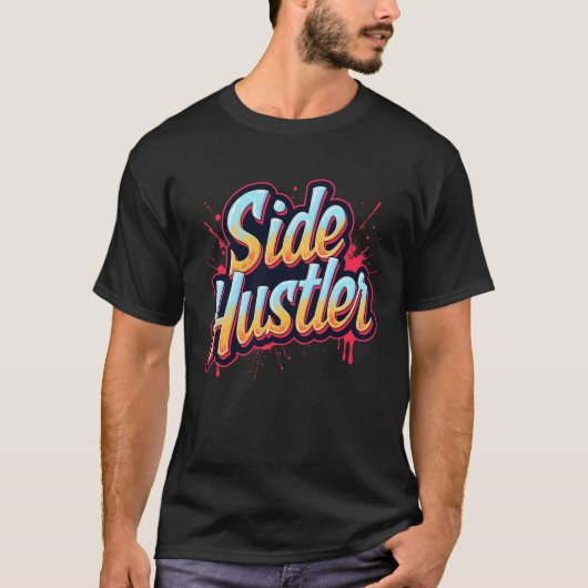 Side Hustler T-Shirt – Mannen Urban Streetwear T-s (Voorkant)