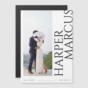 Side Names Modern Photo Enregistrer la date Magnet