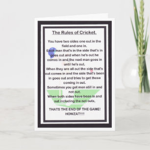 SIDE SPLITTING LACHEN voor de cricketliefhebber Kaart
