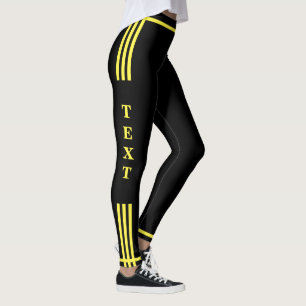Side Stripe-Leggings Voorbeeld Aangepaste tekst en Leggings