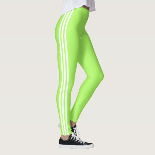 Side Stripe Neon Groene Leggings Aangepaste kleure (Rechts)