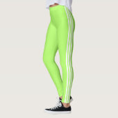 Side Stripe Neon Groene Leggings Aangepaste kleure (Links)