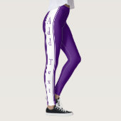 Side Stripe Paarse Leggings Aangepaste tekst en kl (Rechts)