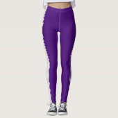 Side Stripe Paarse Leggings Aangepaste tekst en kl (Voorkant)
