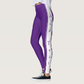Side Stripe Paarse Leggings Aangepaste tekst en kl (Links)