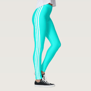 Side Stripe Turquoise Leggings bleus Choisissez vo