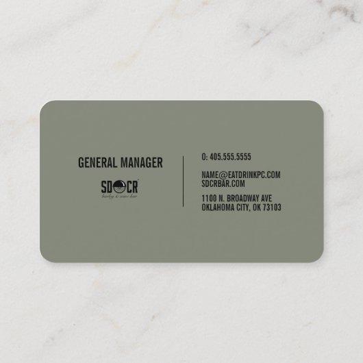 Sidecar - Algemene managers Visitekaartje (Achterkant)