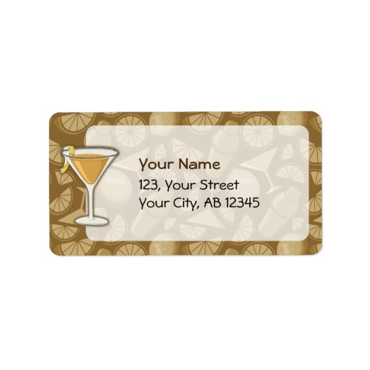Sidecar cocktail etiket (Voorkant)