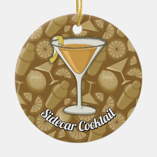 Sidecar cocktail keramisch ornament (Voorkant)
