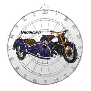 Sidecar paarse motorrijwielillustratie dartbord