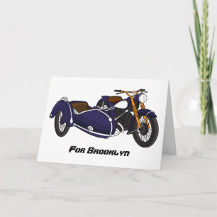 Sidecar paarse motorrijwielillustratie kaart