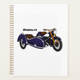 Sidecar paarse motorrijwielillustratie planner