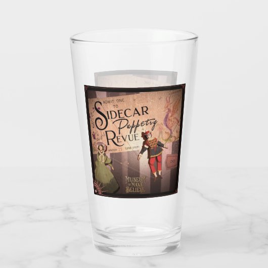Sidecar Puppetry Revue 16 oz. Glas (Achterkant)