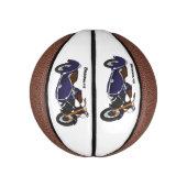 Sidecar purple motorcycle illustration basketbal (Verticaal)