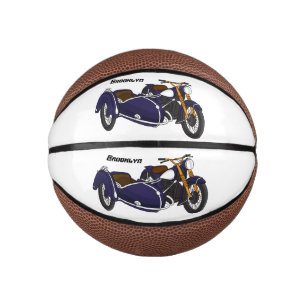 Sidecar purple motorcycle illustration basketbal
