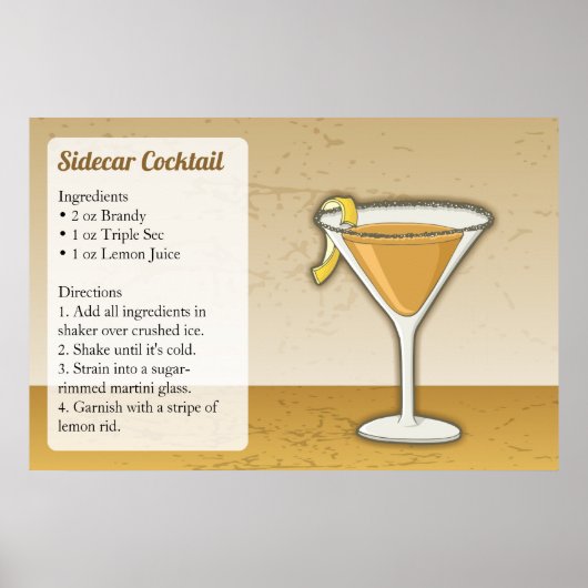 Sidecar Recipe Poster (Voorkant)