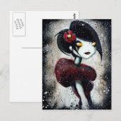 Sidelong (rood) briefkaart (Voorkant / Achterkant)