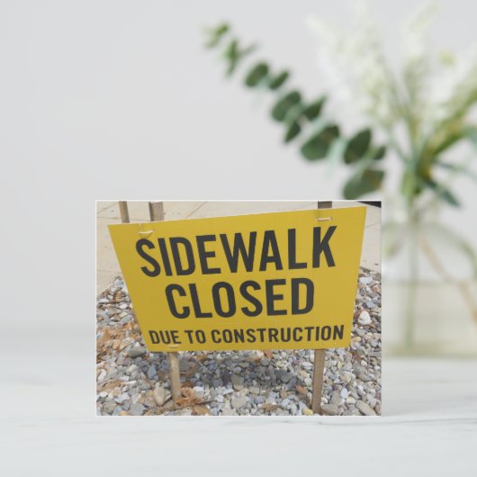 Sidewalk Closed Briefkaart (Staand voorkant)