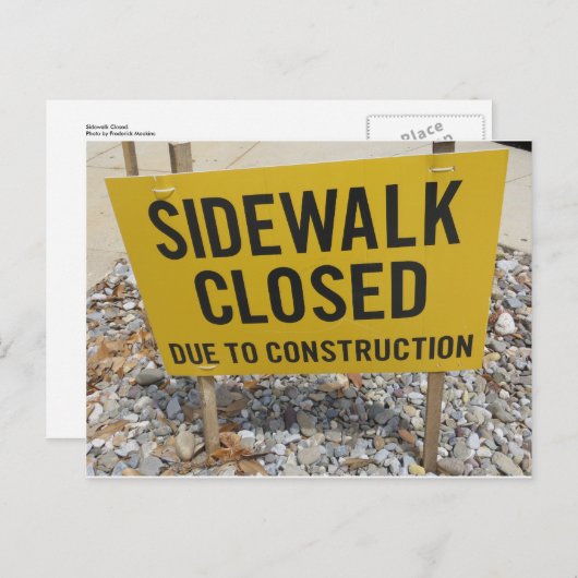 Sidewalk Closed Briefkaart (Voorkant / Achterkant)