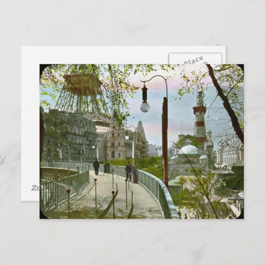 Sidewalk in Paris Briefkaart (Voorkant / Achterkant)