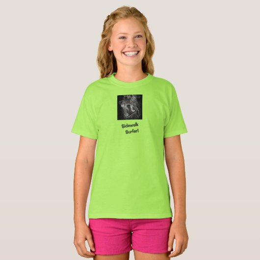 Sidewalk Surfer Pro Image Lime Skater T-Shirt (Devant entier)