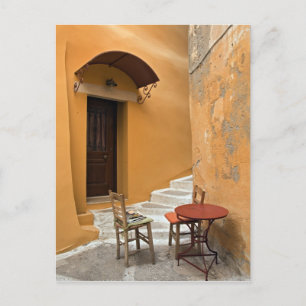 Sidewalk table setting, Chania, Kreta, Griekenland Briefkaart