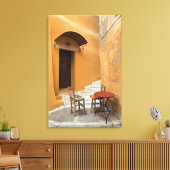 Sidewalk table setting, Chania, Kreta, Griekenland Canvas Afdruk (Insitu (Woonkamer))