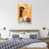 Sidewalk table setting, Chania, Kreta, Griekenland Canvas Afdruk (Insitu (Slaapkamer))