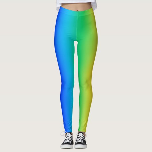 Sideways Rainbow Gradient Leggings (Voorkant)