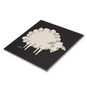 Sideways Sheep Ceramic Tegel Tegeltje (Zijkant)