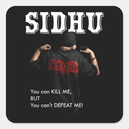 Sidhu Moosewala Desi Merch Punjabi Pullover Vierkante Sticker (Voorkant)