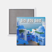 Sidi Bou Said Tunesië Reizen Magneet (Voorkant / Achterkant)