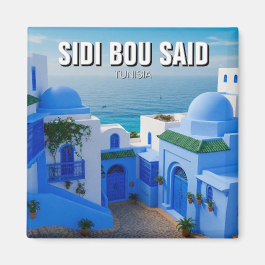 Sidi Bou Said Tunesië Reizen Magneet (Voorkant)