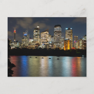 Sidney City skyline bij schemering, Australië Briefkaart