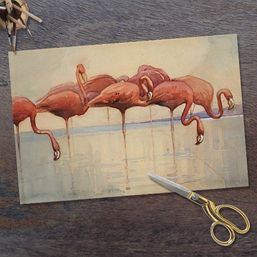 Sidney Long's Flamingo's 1917 Tissuepapier